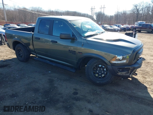 2021 Ram 1500 Warlock with VIN 1C6RR7GT9MS596989, listed as a IAAI auction lot 41673633 with 45,592 mi miles and . Bid and sale history available at DreamBid. Image 1.