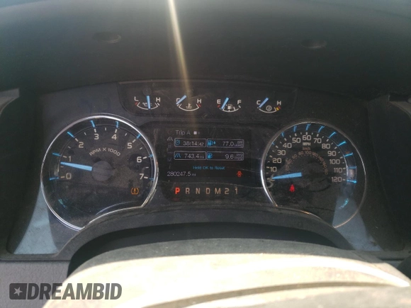 2012 Ford F-150 XL with VIN 1FTFW1EF6CFC69052, listed as a Copart auction lot 55739865 with 280,247 mi miles and Salvage title. Bid and sale history available at DreamBid. Image 9.