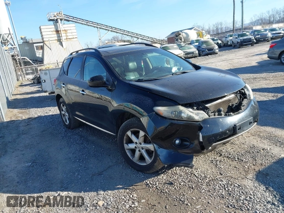 2009 Nissan Murano S with VIN JN8AZ18W09W143988, listed as a IAAI auction lot 41168447 with 183,508 mi miles and . Bid and sale history available at carsss.com. Image 1.