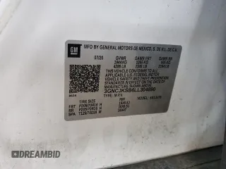 2020 Chevrolet Trax LS with VIN 3GNCJKSB6LL304890, listed as a Copart auction lot 60427315 with Not provided miles and Salvage title. Bid and sale history available at DreamBid. Image 12.