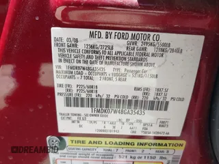 2008 Ford Taurus X Eddie Bauer with VIN 1FMDK07W48GA35435, listed as a IAAI auction lot 42015412 with 147,700 mi miles and . Bid and sale history available at DreamBid. Image 9.