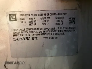 2016 Buick Regal Premium I с VIN 2G4GR5EX6G9180717, выставлен на аукционе Copart как лот 77591224 с пробегом 107 991 миль миль и Чистый • Clean title. История ставок и продаж доступна на DreamBid. Изображение 12.