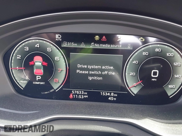 2022 Audi Q5 Sportback S line Premium Plus with VIN WA15AAFY9N2102196, listed as a IAAI auction lot 41458111 with 57,633 mi miles and . Bid and sale history available at DreamBid. Image 7.