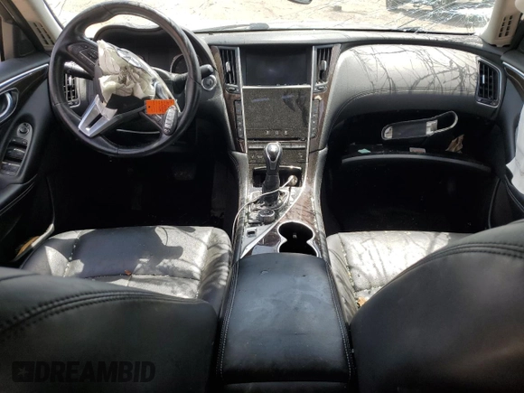 2018 Infiniti Q50 Luxe with VIN JN1EV7AP2JM362954, listed as a Copart auction lot 57292915 with 161,208 mi miles and Salvage title. Bid and sale history available at DreamBid. Image 8.
