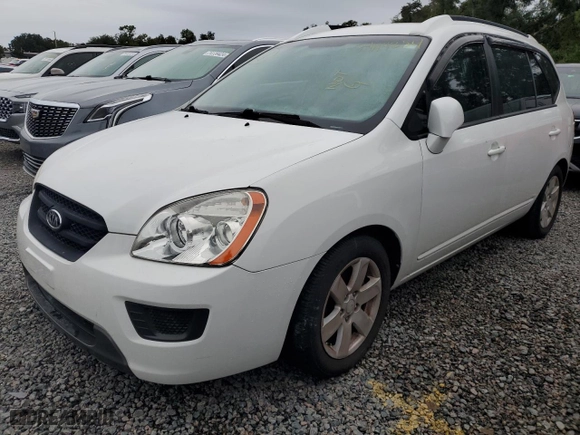 2007 Kia Rondo LX with VIN KNAFG525X77042511, listed as a Copart auction lot 74114254 with 0 mi miles and Salvage Title. Bid and sale history available at carsss.com. Image 1.