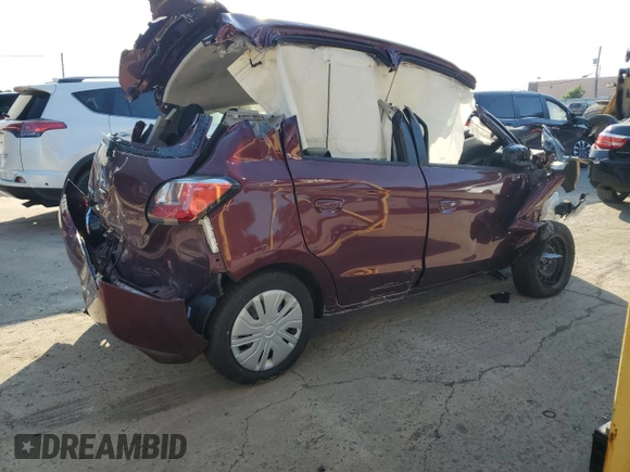 2024 Mitsubishi Mirage ES with VIN ML32AUHJXRH020946, listed as a Copart auction lot 62017295 with Not provided miles and Non repairable. Bid and sale history available at DreamBid. Image 3.