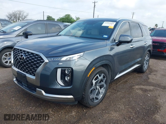 2022 Hyundai Palisade Calligraphy z VIN KM8R74HE1NU368533, wystawiony jako IAAI lot #42084935 z przebiegiem 53 022 mil mil oraz . Historia ofert i sprzedaży dostępna na DreamBid. Obrazek 2.