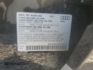 2021 Audi Q5 Premium с VIN WA1AAAFYXM2125175, выставлен на аукционе Copart как лот 43533155 с пробегом 46 017 миль миль и Списание • Salvage title. История ставок и продаж доступна на DreamBid. Изображение 12.