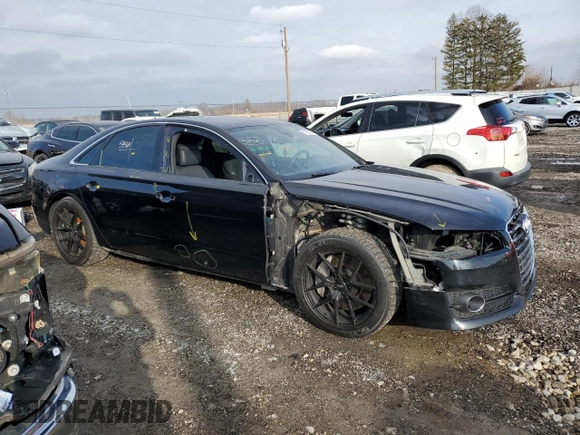2016 Audi A8 with VIN WAUK3AFD8GN008759, listed as a Copart auction lot 81256324 with 86,244 mi miles and Salvage title. Bid and sale history available at DreamBid. Image 4.
