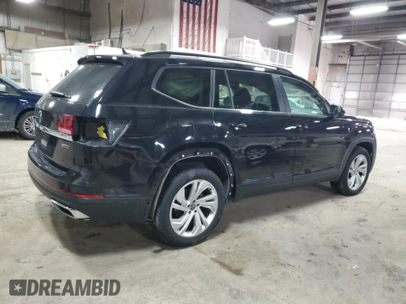 2021 Volkswagen Atlas SE with VIN 1V2HR2CA1MC538427, listed as a Copart auction lot 45491485 with 65,573 mi miles and Salvage title. Bid and sale history available at DreamBid. Image 3.