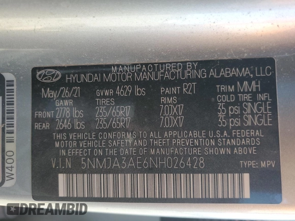 2022 Hyundai Tucson SE with VIN 5NMJA3AE6NH026428, listed as a Copart auction lot 50226075 with 38,372 mi miles and Salvage Title. Bid and sale history available at carsss.com. Image 15.