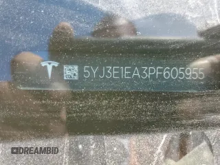 2023 Tesla Model 3 with VIN 5YJ3E1EA3PF605955, listed as a Copart auction lot 62793635 with Not provided miles and Clean title. Bid and sale history available at DreamBid. Image 12.