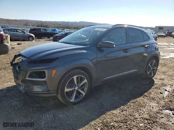 2019 Hyundai Kona Ultimate with VIN KM8K53A5XKU196588, listed as a Copart auction lot 88457605 with 71,663 mi miles and Salvage Title. Bid and sale history available at carsss.com. Image 1.
