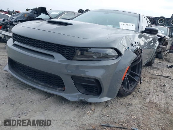 2023 Dodge Charger Scat Pack Widebody with VIN 2C3CDXGJ6PH646050, listed as a IAAI auction lot 41175513 with 7,684 mi miles and . Bid and sale history available at DreamBid. Image 18.