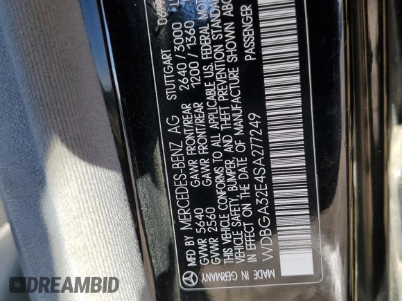 1995 Mercedes-Benz S 320 with VIN WDBGA32E4SA277249, listed as a Copart auction lot 45937425 with 146,730 mi miles and Clean Title. Bid and sale history available at DreamBid. Image 12.