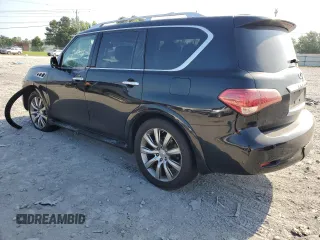 2012 Infiniti QX56 8-passenger with VIN JN8AZ2ND3C9715246, listed as a Copart auction lot 65322224 with 257,610 mi miles and Salvage Title. Bid and sale history available at carsss.com. Image 2.