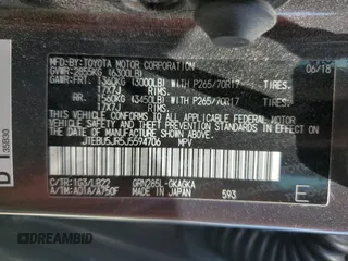2018 Toyota 4Runner SR5 z VIN JTEBU5JR5J5594706, wystawiony jako Copart lot #62806365 z przebiegiem 103 428 mil mil oraz Szkoda całkowita • Salvage title. Historia ofert i sprzedaży dostępna na DreamBid. Obrazek 14.
