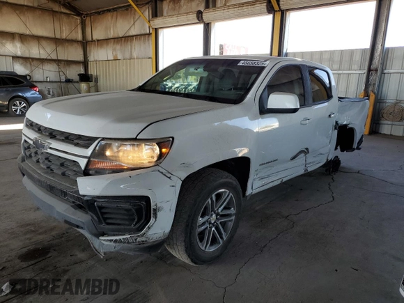 2021 Chevrolet Colorado 2WD Work Truck with VIN 1GCGSBEN7M1251123, listed as a Copart auction lot 45658325 with 116,430 mi miles and Salvage title. Bid and sale history available at DreamBid. Image 1.