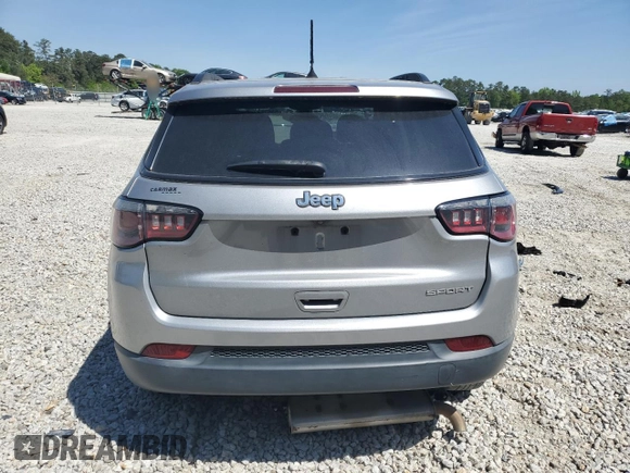 2018 Jeep Compass Sport with VIN 3C4NJCAB5JT240492, listed as a Copart auction lot 53626845 with 75,355 mi miles and Salvage title. Bid and sale history available at DreamBid. Image 6.