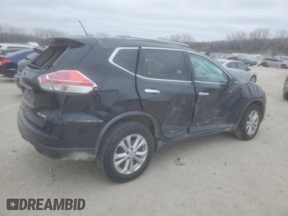 2016 Nissan Rogue SV with VIN KNMAT2MV2GP658479, listed as a Copart auction lot 44925995 with 92,788 mi miles and Salvage Title. Bid and sale history available at carsss.com. Image 3.