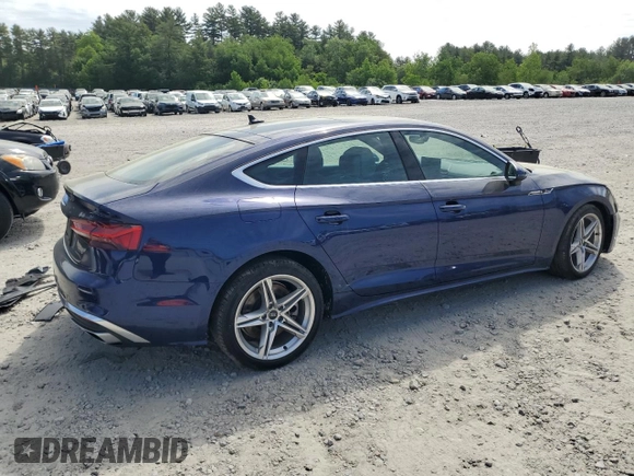 2022 Audi A5 Sportback S line Premium with VIN WAUDACF57NA010347, listed as a Copart auction lot 56671014 with 29,759 mi miles and Salvage Title. Bid and sale history available at carsss.com. Image 3.