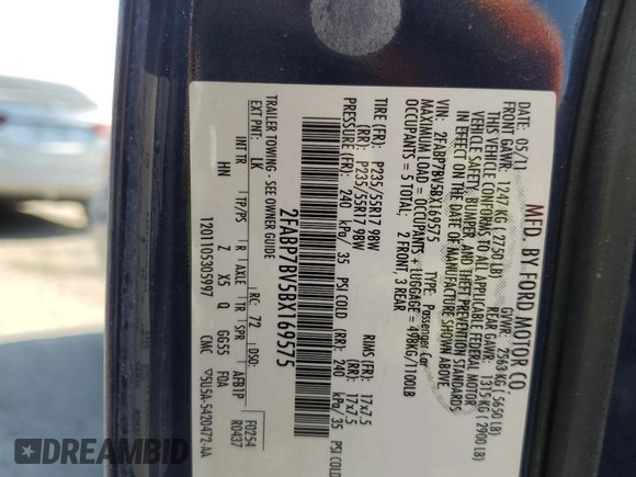 2011 Ford Police Interceptor z VIN 2FABP7BV5BX169575, wystawiony jako Copart lot #59871545 z przebiegiem 145 199 mil mil oraz Szkoda całkowita • Salvage title. Historia ofert i sprzedaży dostępna na DreamBid. Obrazek 12.