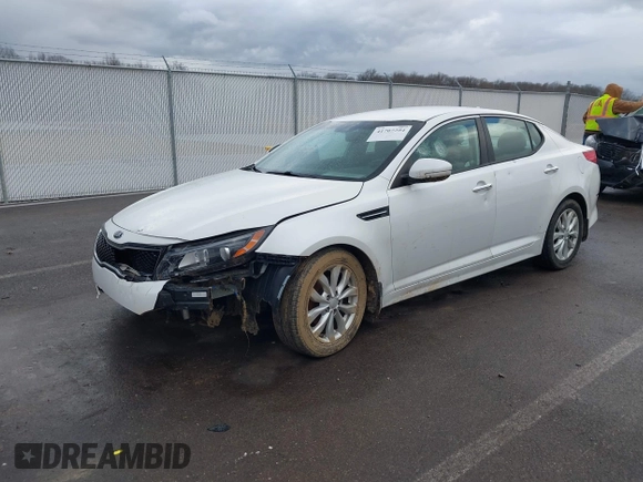 2015 Kia Optima EX with VIN 5XXGN4A7XFG429821, listed as a IAAI auction lot 41707204 with 134,383 mi miles. Bid and sale history available at carsss.com. Image 2.