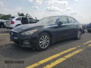 2014 Infiniti Q50 Sport with VIN JN1BV7ARXEM684834, listed as a Copart auction lot 60048495 with 120,647 mi miles and Salvage title. Bid and sale history available at DreamBid. Image 1.