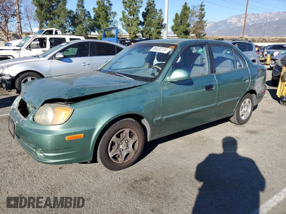 2003 Hyundai Accent GL with VIN KMHCG45C63U430403, listed as a Copart auction lot 86430724 with 74,200 mi miles and Salvage Title. Bid and sale history available at carsss.com. Image 1.