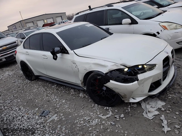 2023 BMW M3 Competition xDrive with VIN WBS43AY05PFP19411, listed as a Copart auction lot 85955874 with 18,709 mi miles and Salvage Title. Bid and sale history available at carsss.com. Image 4.