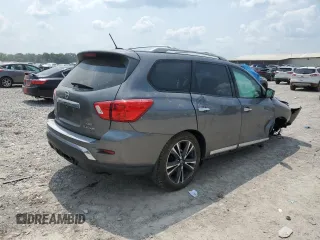2018 Nissan Pathfinder Platinum with VIN 5N1DR2MM5JC642113, listed as a Copart auction lot 59634565 with 92,274 mi miles and Salvage title. Bid and sale history available at DreamBid. Image 3.