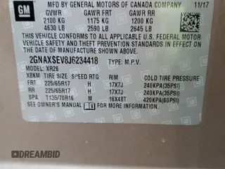 2018 Chevrolet Equinox LT with VIN 2GNAXSEV8J6234418, listed as a Copart auction lot 85531334 with 98,279 mi miles and Salvage Title. Bid and sale history available at carsss.com. Image 14.