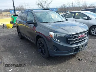 2019 GMC Terrain SLT with VIN 3GKALVEV3KL362850, listed as a IAAI auction lot 41711712 with 114,573 mi miles. Bid and sale history available at carsss.com. Image 1.