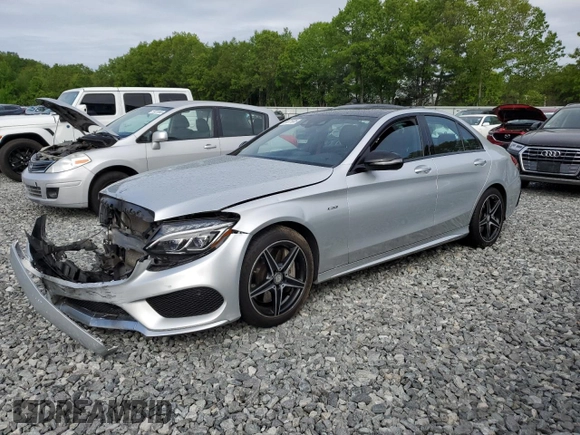 2016 Mercedes-Benz C 450 AMG with VIN 55SWF6EB0GU128609, listed as a Copart auction lot 58571635 with Not provided miles and Salvage title. Bid and sale history available at DreamBid. Image 1.