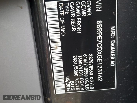 2016 Mercedes-Benz Sprinter with VIN 8BRPE7CDXGE123162, listed as a Copart auction lot 76968244 with Not Provided miles and Salvage Title. Bid and sale history available at DreamBid. Image 14.