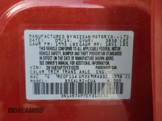 2014 Nissan Sentra SV with VIN 3N1AB7AP7EY310035, listed as a Copart auction lot 61749305 with 93,983 mi miles and Salvage title. Bid and sale history available at DreamBid. Image 12.