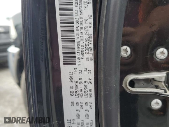 2016 Ram 2500 Tradesman with VIN 3C6UR5CL5GG120173, listed as a Copart auction lot 58353615 with 130,021 mi miles and Clean title. Bid and sale history available at DreamBid. Image 12.