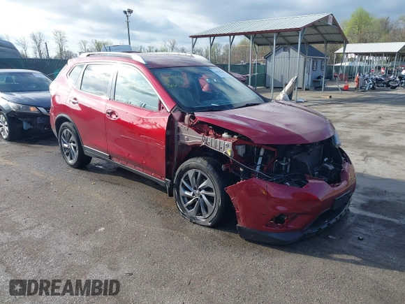 2016 Nissan Rogue SV with VIN KNMAT2MV3GP676246, listed as a IAAI auction lot 41915146 with 288,704 mi miles. Bid and sale history available at carsss.com. Image 1.