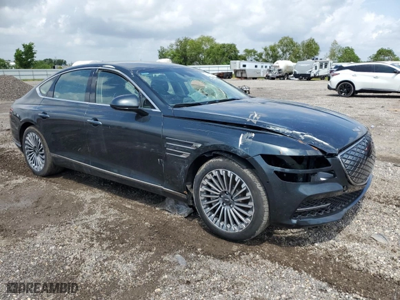 2023 Genesis Electrified G80 with VIN KMTGE4S17PU007500, listed as a Copart auction lot 53952055 with 6,226 mi miles and Clean Title. Bid and sale history available at carsss.com. Image 4.