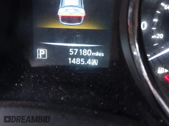 2016 Nissan Rogue SV with VIN KNMAT2MV8GP649804, listed as a IAAI auction lot 37808592 with 57,180 mi miles. Bid and sale history available at carsss.com. Image 15.