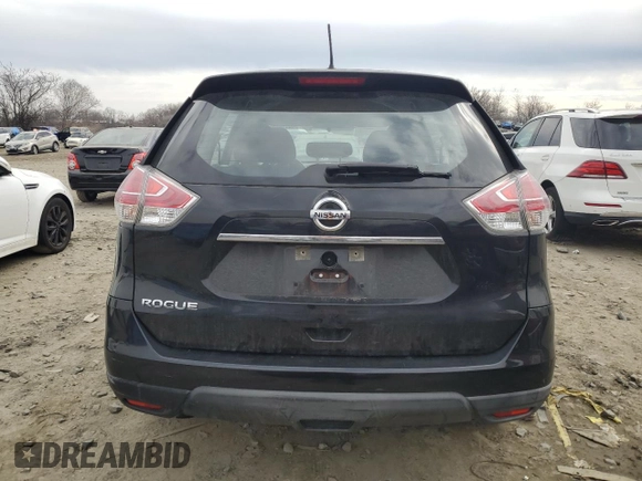 2016 Nissan Rogue S with VIN KNMAT2MT1GP683579, listed as a Copart auction lot 46114835 with 126,625 mi miles and Salvage Title. Bid and sale history available at carsss.com. Image 6.