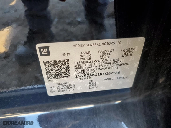 2019 Cadillac Escalade with VIN 1GYS3AKJ1KR357188, listed as a Copart auction lot 43174415 with 109,536 mi miles and Salvage Title. Bid and sale history available at carsss.com. Image 15.