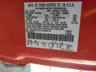 2003 Mazda B-Series 2WD Truck DS with VIN 4F4YR16V13TM08454, listed as a Copart auction lot 84596964 with 102,723 mi miles and Salvage Title. Bid and sale history available at carsss.com. Image 14.