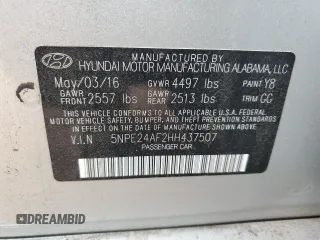 2017 Hyundai Sonata 2.4L with VIN 5NPE24AF2HH437507, listed as a Copart auction lot 54623255 with 72,882 mi miles and Clean Title. Bid and sale history available at carsss.com. Image 12.