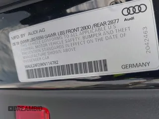 2019 Audi A6 Premium Plus z VIN WAUL2AF29KN114782, wystawiony jako IAAI lot #41393525 z przebiegiem 63 956 mil mil oraz . Historia ofert i sprzedaży dostępna na DreamBid. Obrazek 9.