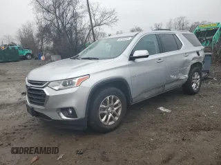 2018 Chevrolet Traverse LT Cloth z VIN 1GNERGKW5JJ145799, wystawiony jako Copart lot #85154524 z przebiegiem 51 359 mil mil oraz Czysty tytuł • Clean title. Historia ofert i sprzedaży dostępna na DreamBid. Obrazek 1.