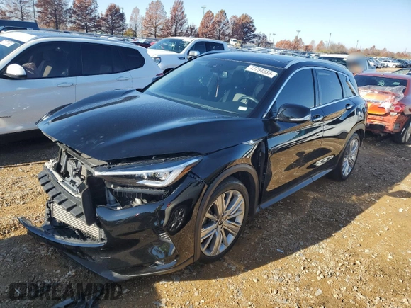 2020 Infiniti QX50 Luxe with VIN 3PCAJ5M35LF111703, listed as a Copart auction lot 77794333 with 31,785 mi miles and Salvage title. Bid and sale history available at DreamBid. Image 1.
