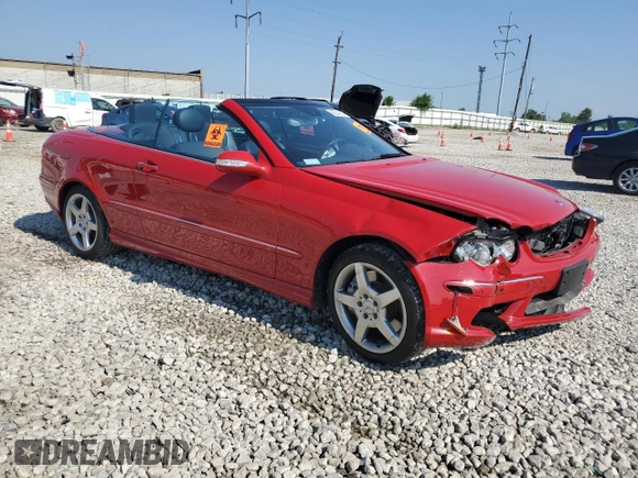 2005 Mercedes-Benz CLK 500 with VIN WDBTK75J65F148366, listed as a Copart auction lot 63041965 with Not provided miles and Salvage title. Bid and sale history available at DreamBid. Image 4.