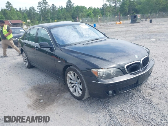 2007 BMW 7 Series 750i with VIN WBAHL83527DT10280, listed as a IAAI auction lot 42195930 with 80,971 mi miles and . Bid and sale history available at carsss.com. Image 1.