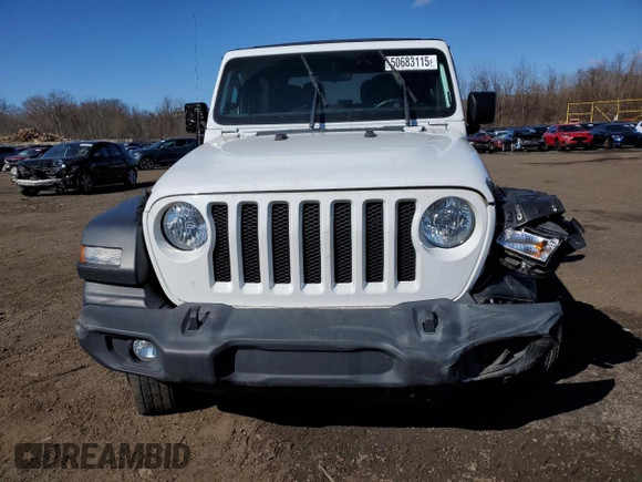 2021 Jeep Wrangler Sport S with VIN 1C4GJXANXMW751236, listed as a Copart auction lot 50683115 with 56,325 mi miles and Salvage Title. Bid and sale history available at DreamBid. Image 5.